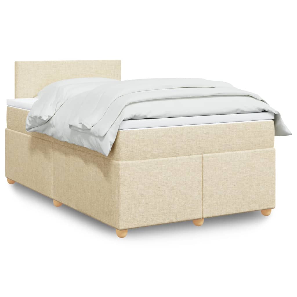 Boxspring met matras stof crèmekleurig 120x200 cm is nu te koop bij PeponiXL, paradijselijk wonen!