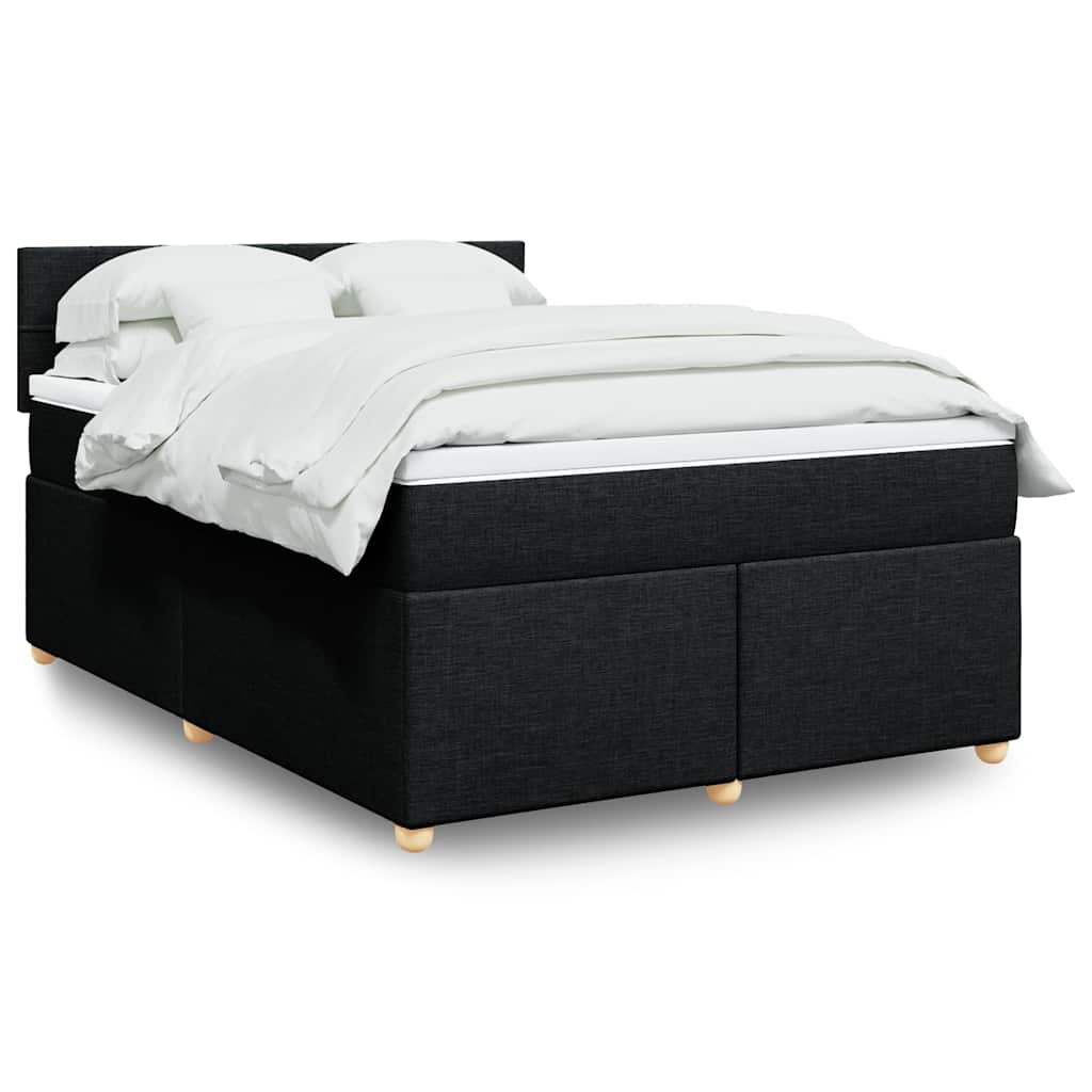 Boxspring met matras stof zwart 140x190 cm is nu te koop bij PeponiXL, paradijselijk wonen!