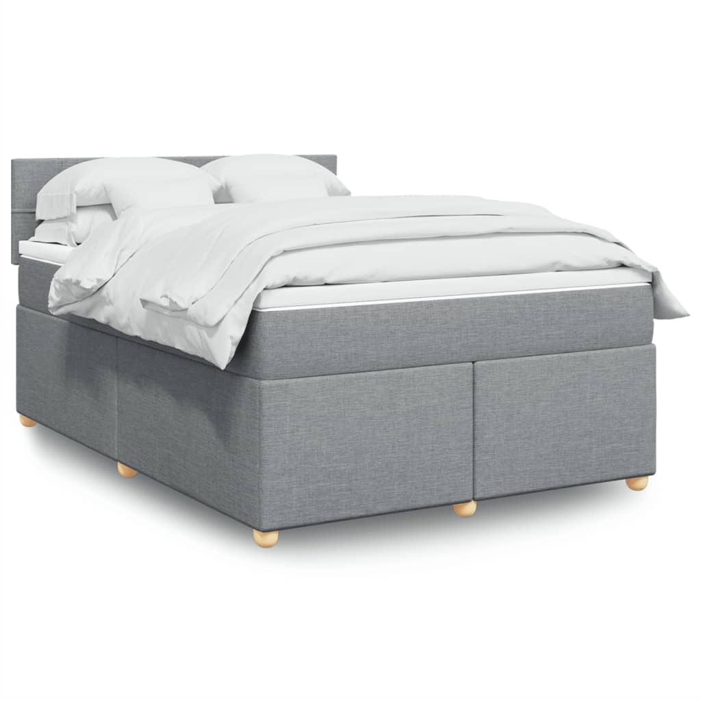 Boxspring met matras stof lichtgrijs 140x200 cm is nu te koop bij PeponiXL, paradijselijk wonen!