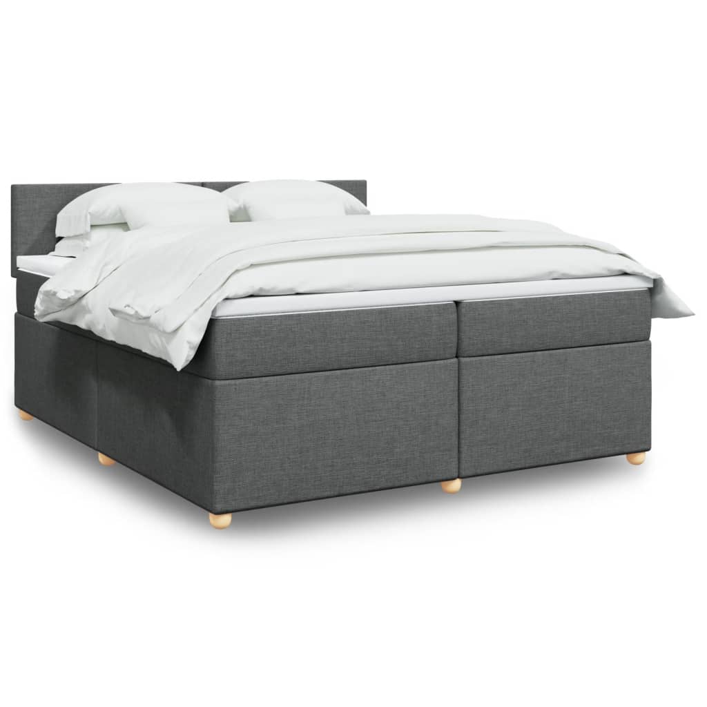 Boxspring met matras stof donkergrijs 200x200 cm is nu te koop bij PeponiXL, paradijselijk wonen!