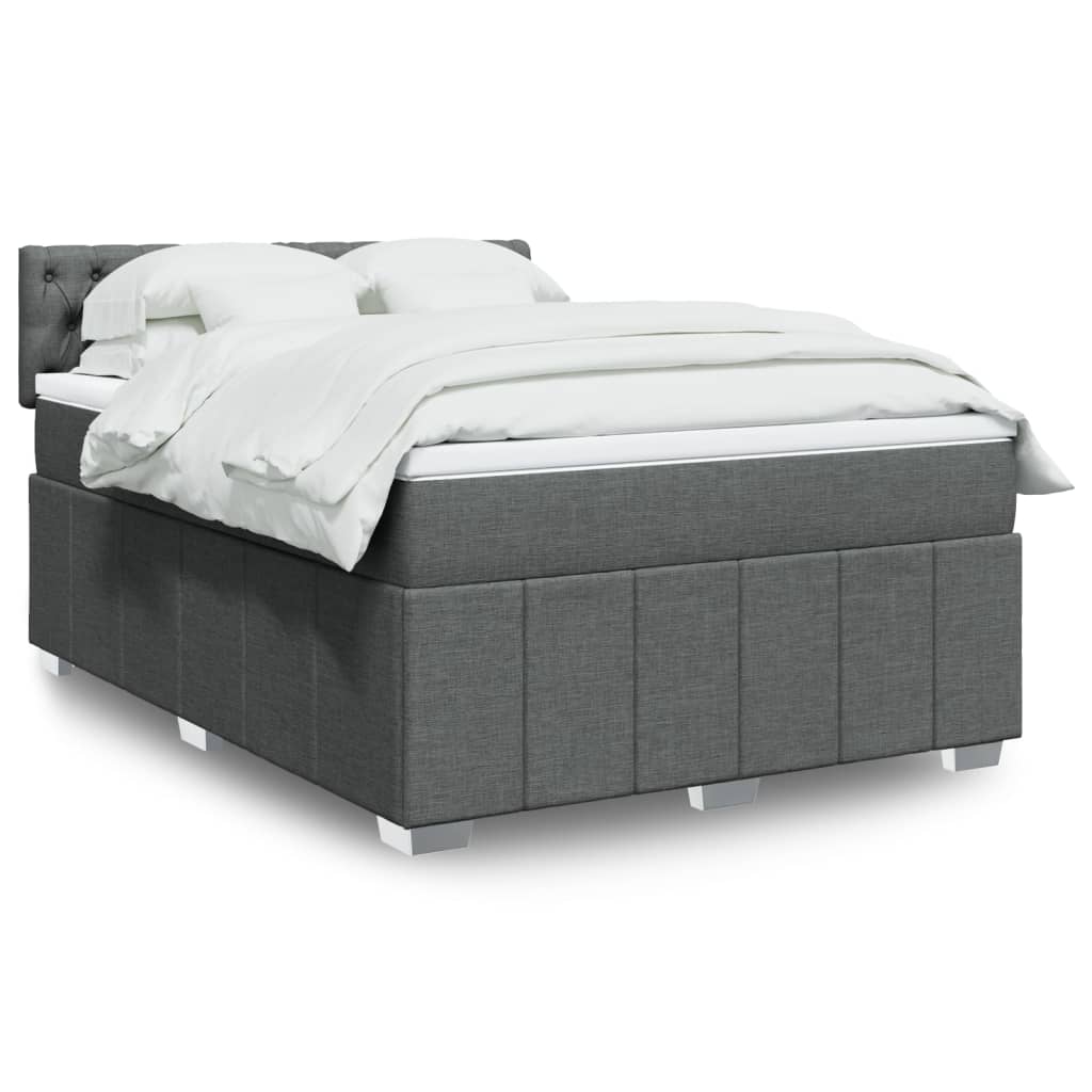 Boxspring met matras stof donkergrijs 140x200 cm is nu te koop bij PeponiXL, paradijselijk wonen!