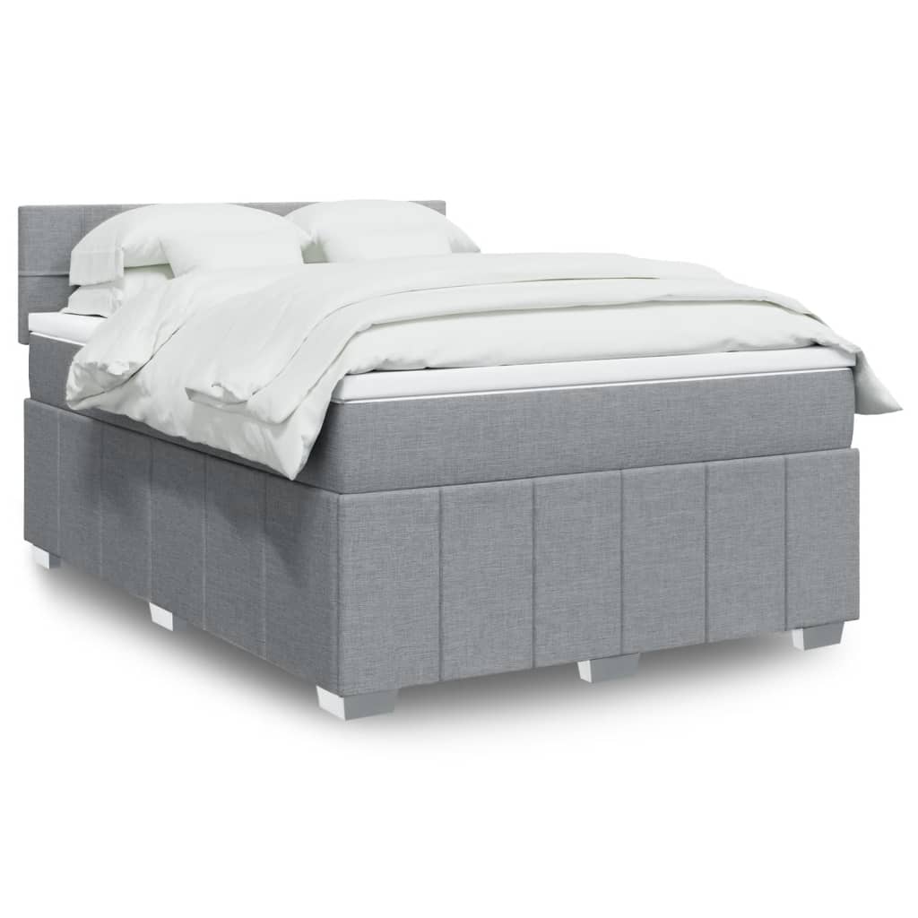 Boxspring met matras stof lichtgrijs 160x200 cm is nu te koop bij PeponiXL, paradijselijk wonen!