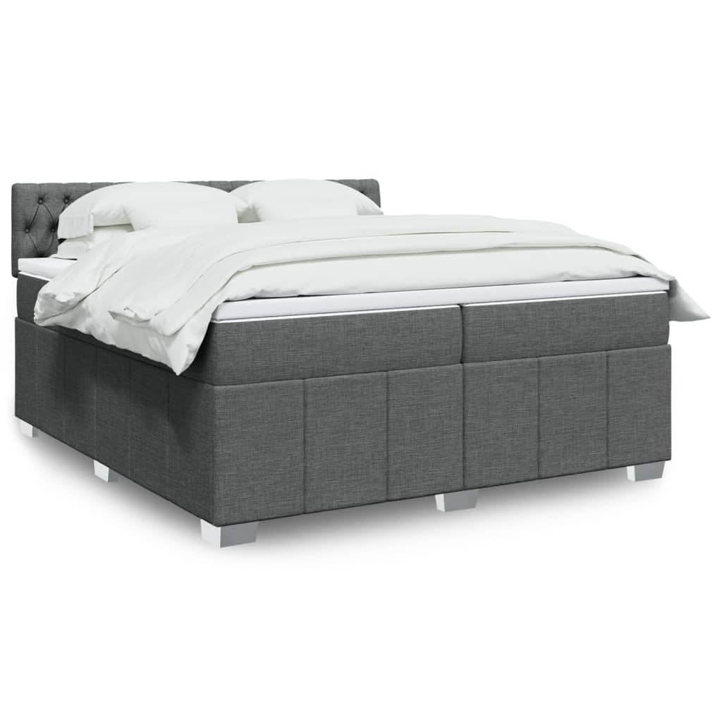 Boxspring met matras stof donkergrijs 200x200 cm is nu te koop bij PeponiXL, paradijselijk wonen!
