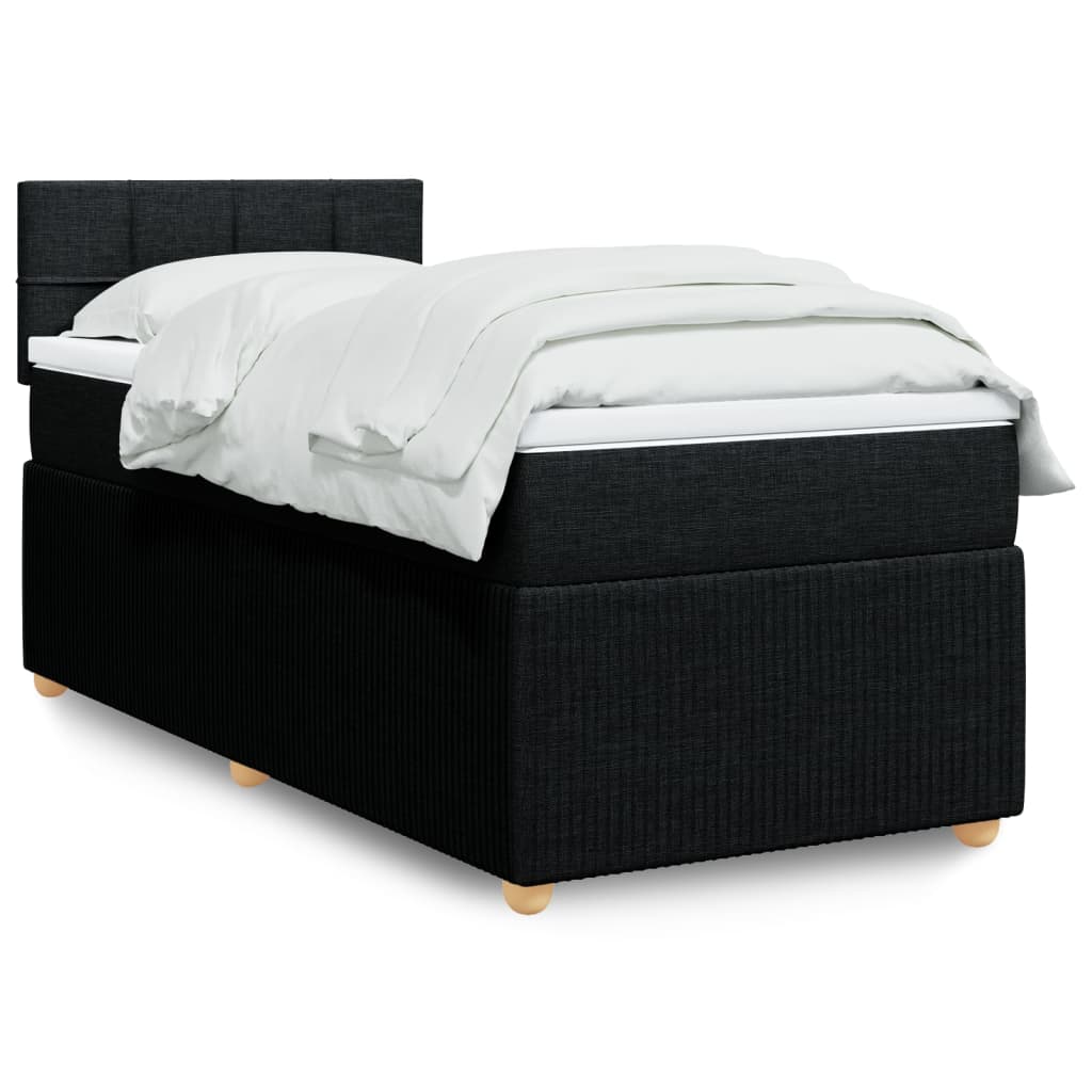 Boxspring met matras stof zwart 80x200 cm is nu te koop bij PeponiXL, paradijselijk wonen!
