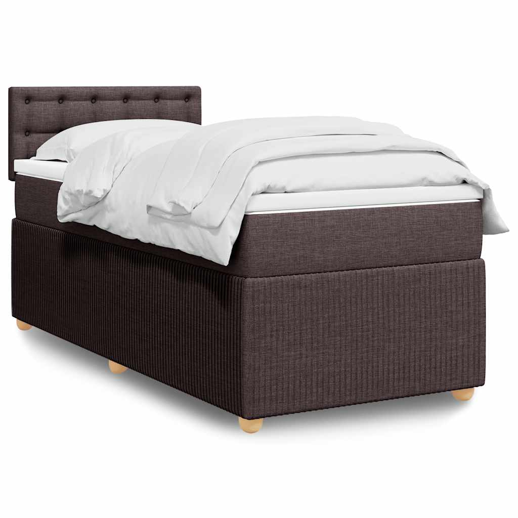 Boxspring met matras stof donkerbruin 80x200 cm is nu te koop bij PeponiXL, paradijselijk wonen!