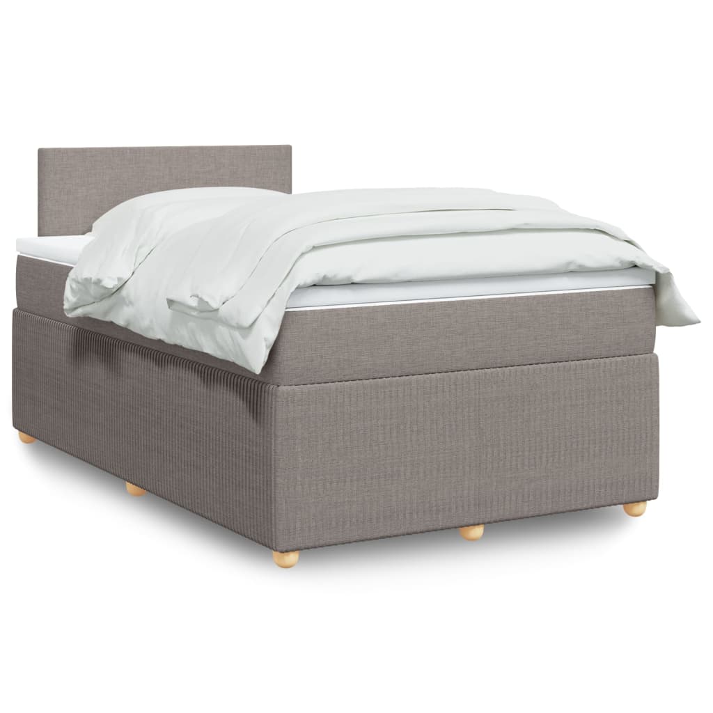 Boxspring met matras stof taupe 120x190 cm is nu te koop bij PeponiXL, paradijselijk wonen!