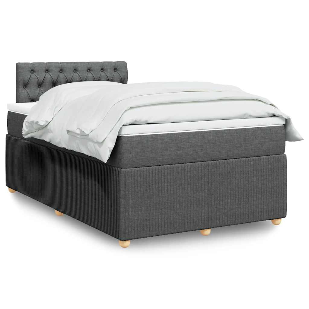 Boxspring met matras stof donkergrijs 120x190 cm is nu te koop bij PeponiXL, paradijselijk wonen!