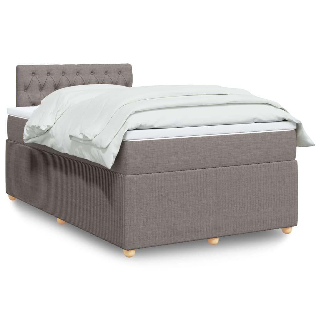 Boxspring met matras stof taupe 120x190 cm is nu te koop bij PeponiXL, paradijselijk wonen!