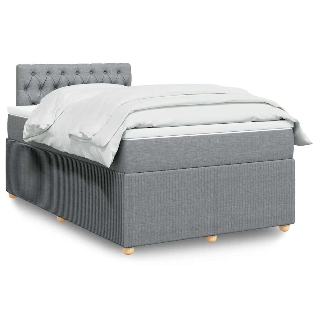 Boxspring met matras stof lichtgrijs 120x200 cm is nu te koop bij PeponiXL, paradijselijk wonen!