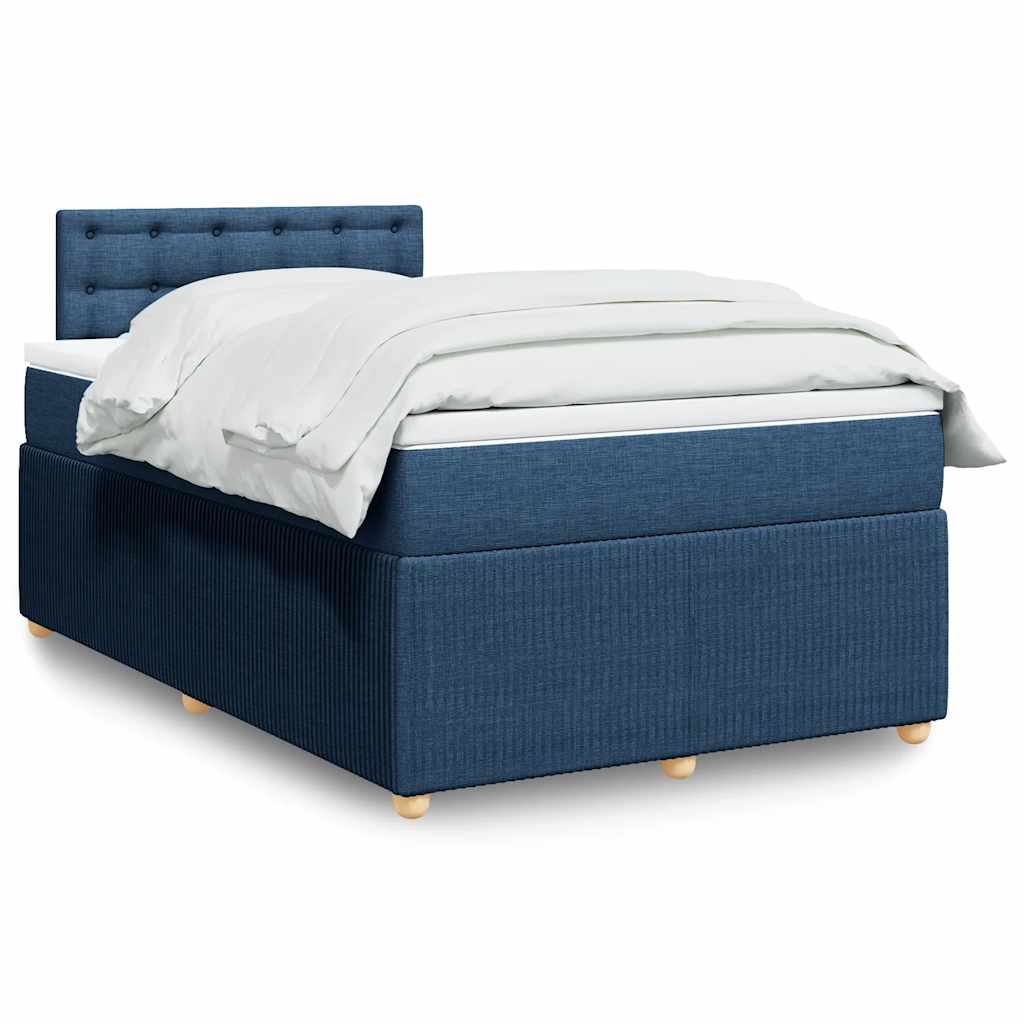 Boxspring met matras stof blauw 120x200 cm is nu te koop bij PeponiXL, paradijselijk wonen!