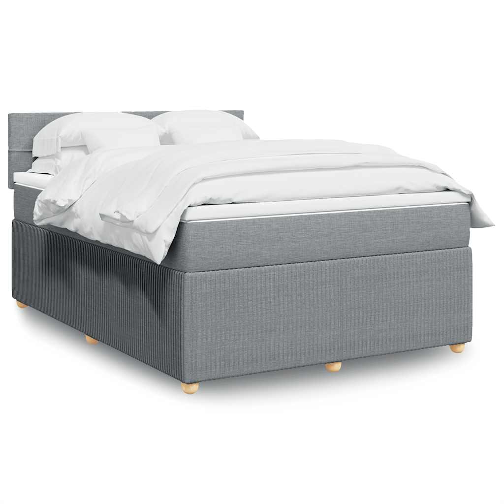 Boxspring met matras stof lichtgrijs 140x190 cm is nu te koop bij PeponiXL, paradijselijk wonen!