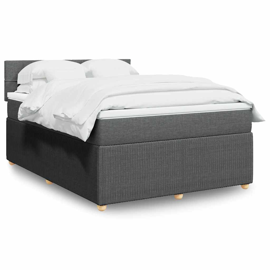 Boxspring met matras stof donkergrijs 140x190 cm is nu te koop bij PeponiXL, paradijselijk wonen!