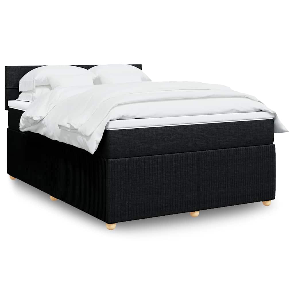 Boxspring met matras stof zwart 140x190 cm is nu te koop bij PeponiXL, paradijselijk wonen!
