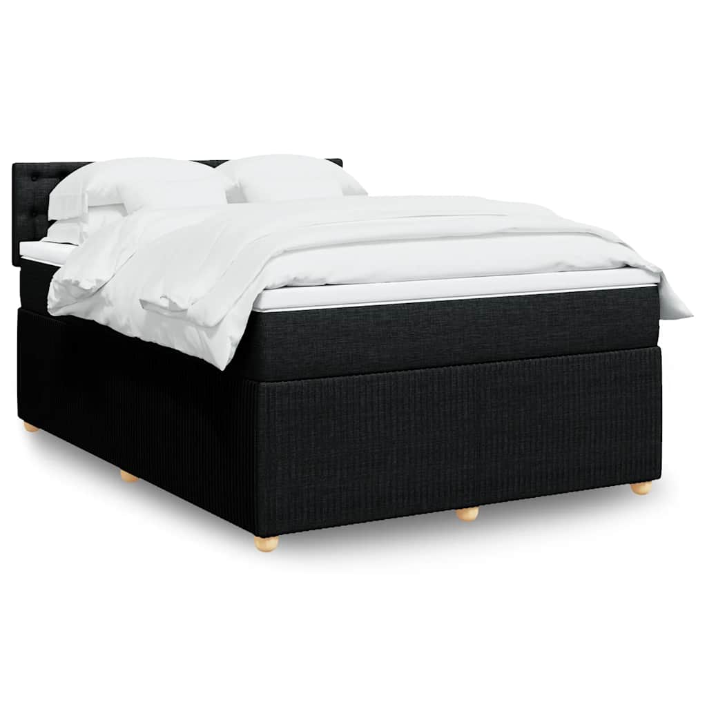 Boxspring met matras stof zwart 140x190 cm is nu te koop bij PeponiXL, paradijselijk wonen!