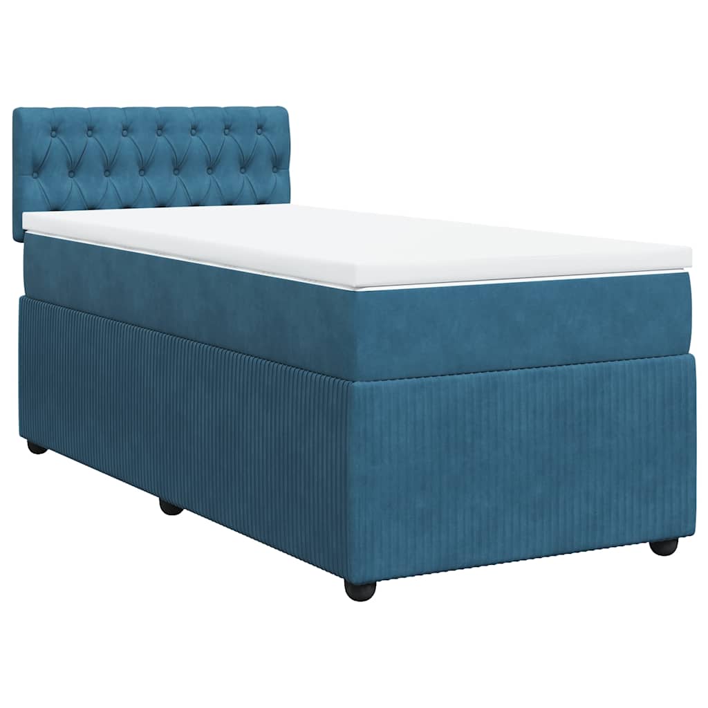 Boxspring met matras fluweel blauw 100x200 cm is nu te koop bij PeponiXL, paradijselijk wonen!