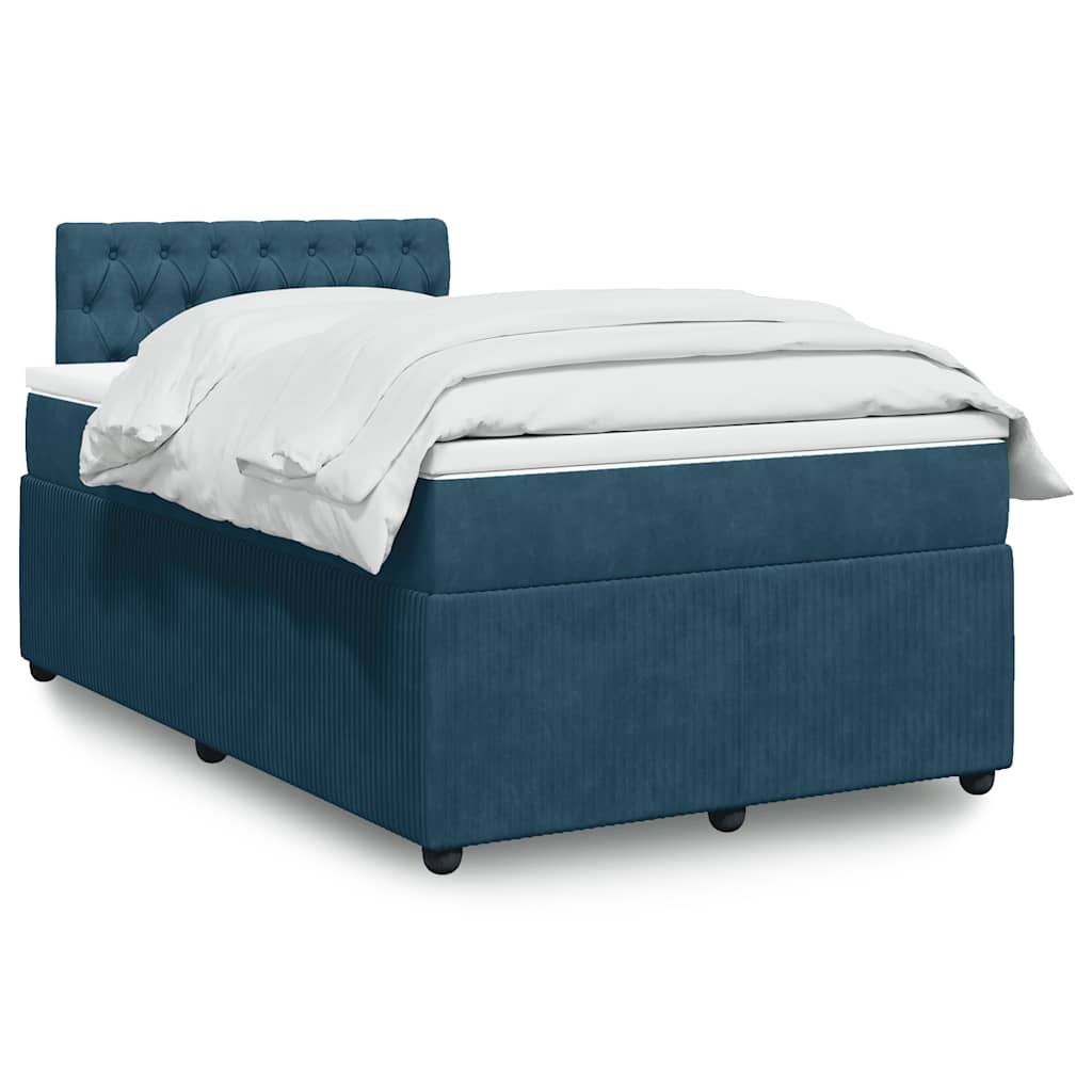 Boxspring met matras fluweel blauw 120x190 cm is nu te koop bij PeponiXL, paradijselijk wonen!