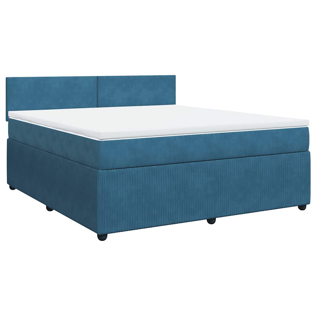 Boxspring met matras fluweel blauw 180x200 cm is nu te koop bij PeponiXL, paradijselijk wonen!