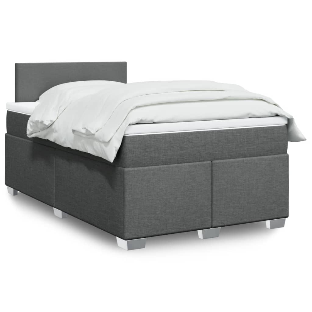 Boxspring met matras stof donkergrijs 120x190 cm is nu te koop bij PeponiXL, paradijselijk wonen!