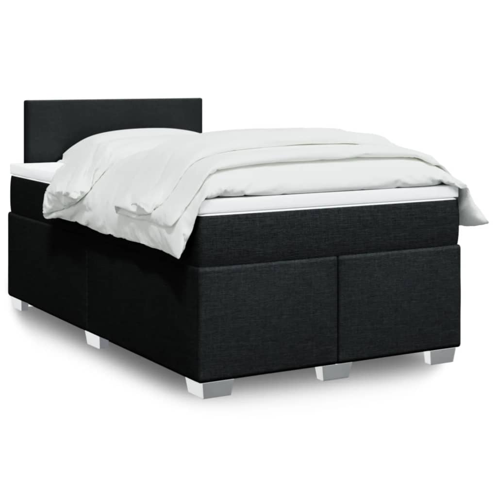 Boxspring met matras stof zwart 120x200 cm is nu te koop bij PeponiXL, paradijselijk wonen!