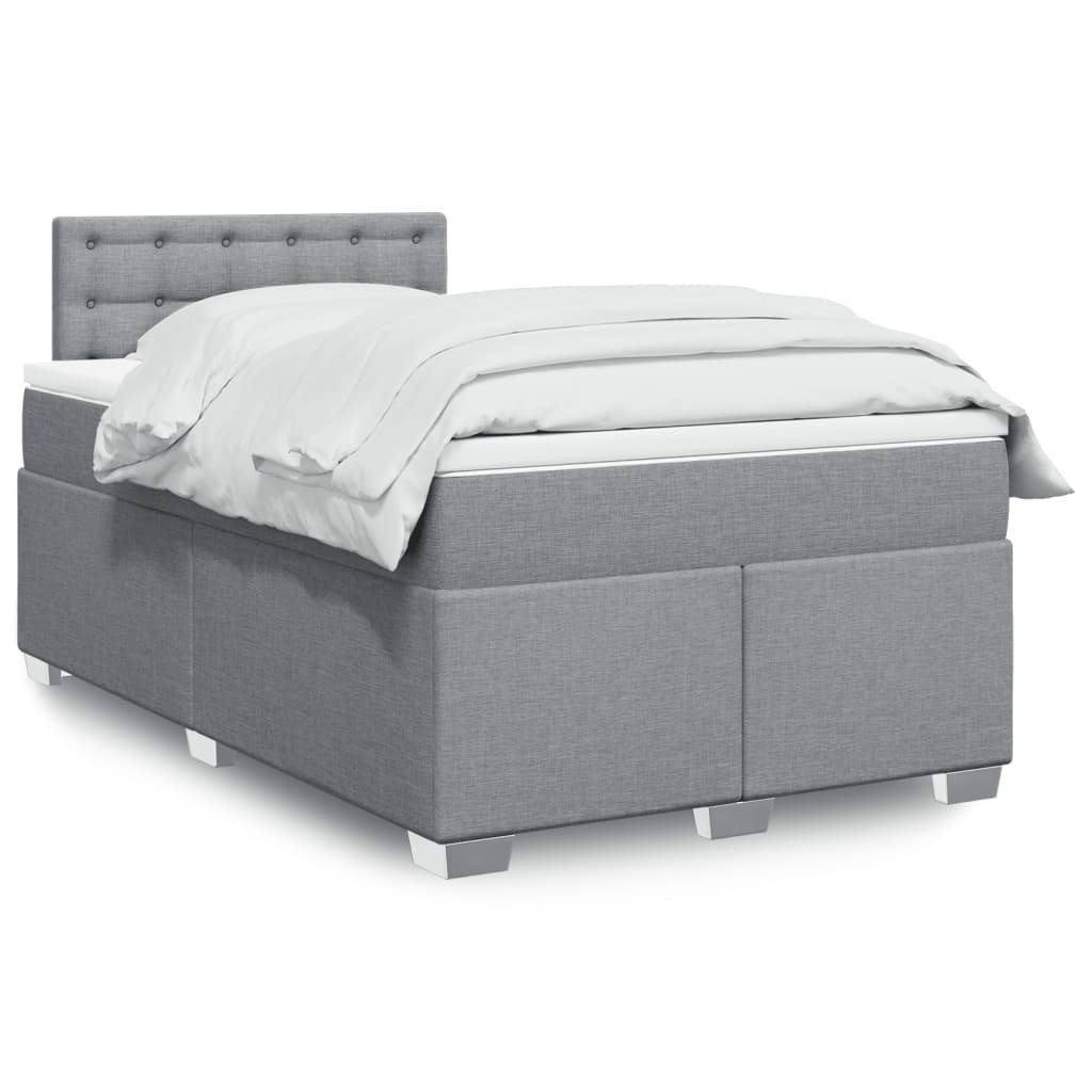 Boxspring met matras stof lichtgrijs 120x200 cm is nu te koop bij PeponiXL, paradijselijk wonen!