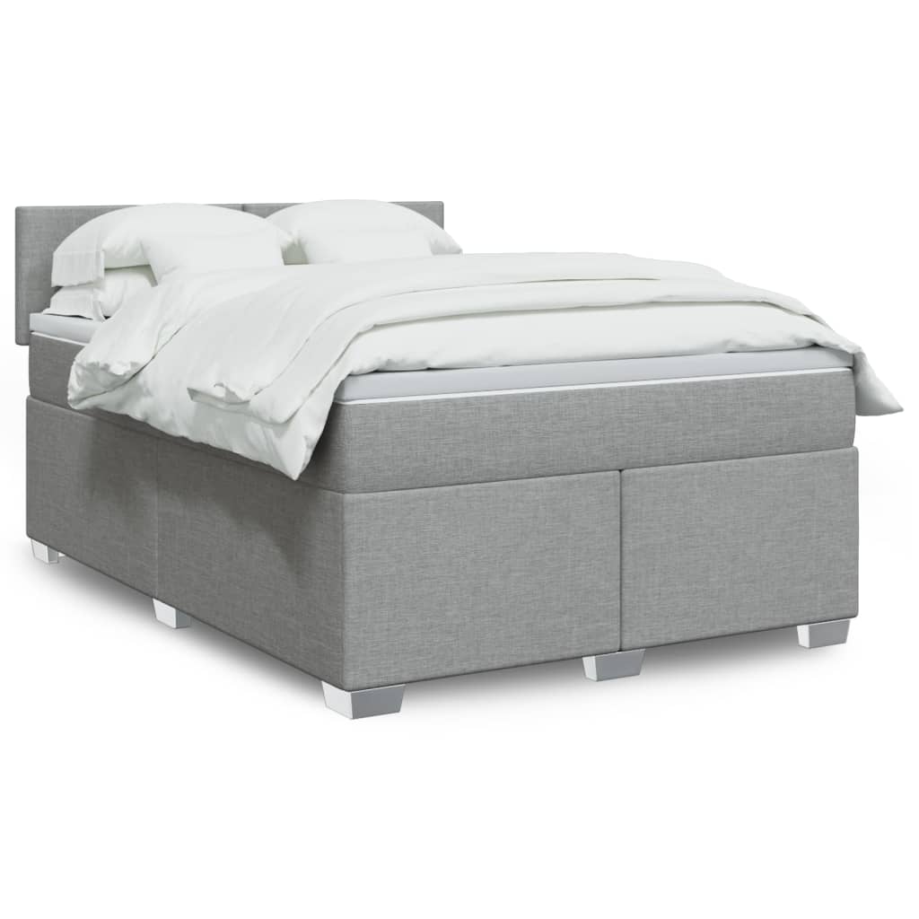 Boxspring met matras stof lichtgrijs 140x200 cm is nu te koop bij PeponiXL, paradijselijk wonen!