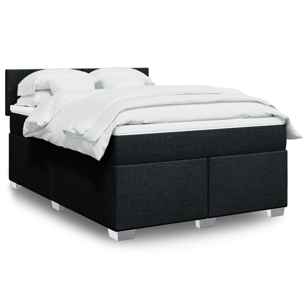 Boxspring met matras stof zwart 140x200 cm is nu te koop bij PeponiXL, paradijselijk wonen!