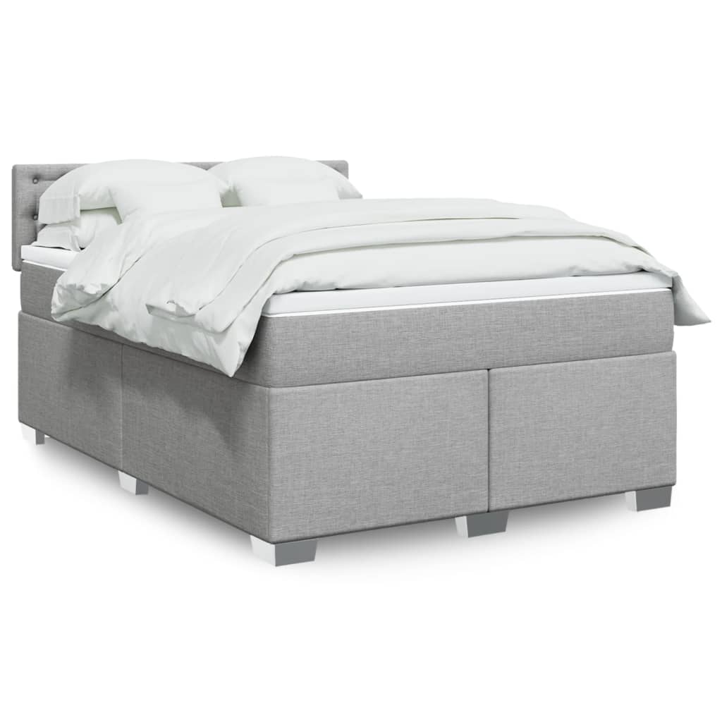 Boxspring met matras stof lichtgrijs 140x200 cm is nu te koop bij PeponiXL, paradijselijk wonen!