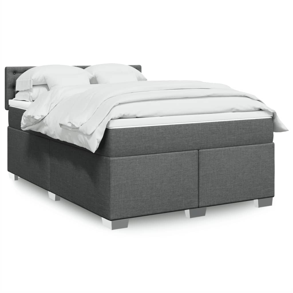 Boxspring met matras stof donkergrijs 140x200 cm is nu te koop bij PeponiXL, paradijselijk wonen!