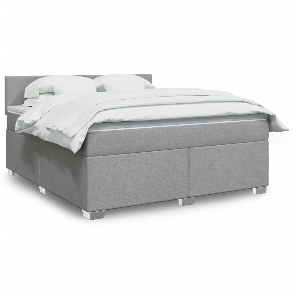 Boxspring met matras stof lichtgrijs 180x200 cm is nu te koop bij PeponiXL, paradijselijk wonen!