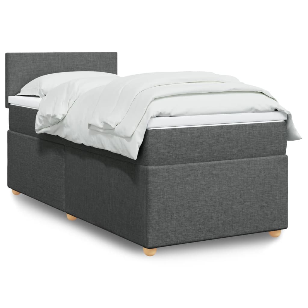 Boxspring met matras stof donkergrijs 80x200 cm is nu te koop bij PeponiXL, paradijselijk wonen!