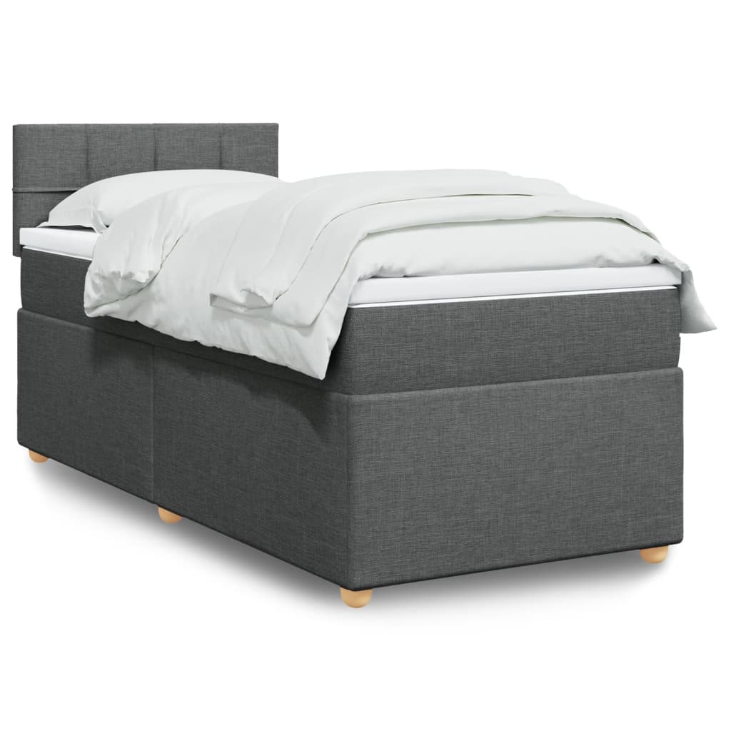 Boxspring met matras stof donkergrijs 80x200 cm is nu te koop bij PeponiXL, paradijselijk wonen!