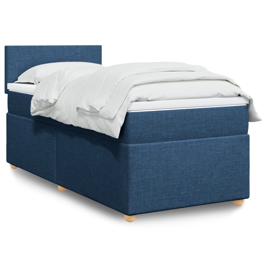 Boxspring met matras stof blauw 90x200 cm is nu te koop bij PeponiXL, paradijselijk wonen!