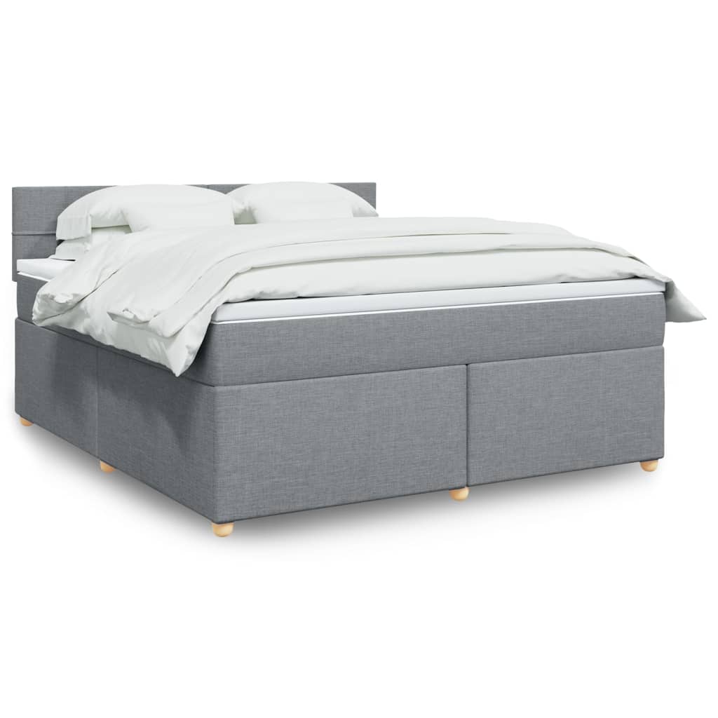 Boxspring met matras stof lichtgrijs 180x200 cm is nu te koop bij PeponiXL, paradijselijk wonen!