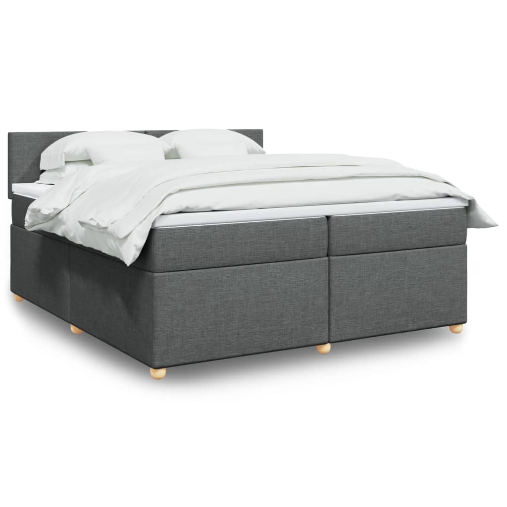 Boxspring met matras stof donkergrijs 200x200 cm is nu te koop bij PeponiXL, paradijselijk wonen!