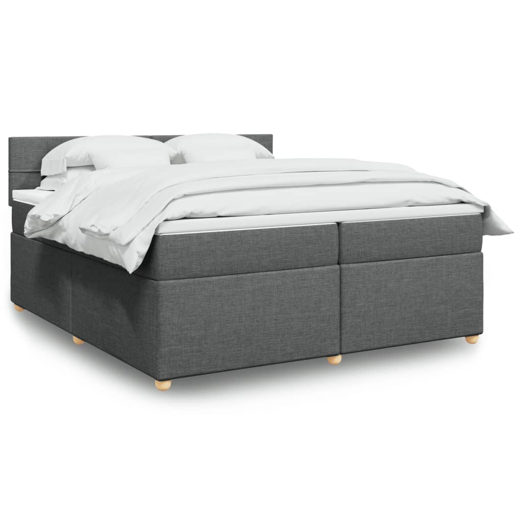 Boxspring met matras stof donkergrijs 200x200 cm is nu te koop bij PeponiXL, paradijselijk wonen!