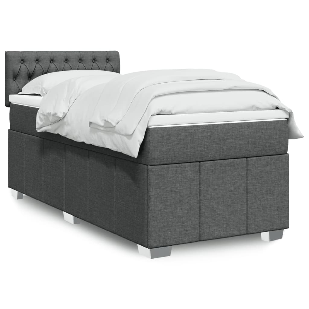 Boxspring met matras stof donkergrijs 90x190 cm is nu te koop bij PeponiXL, paradijselijk wonen!