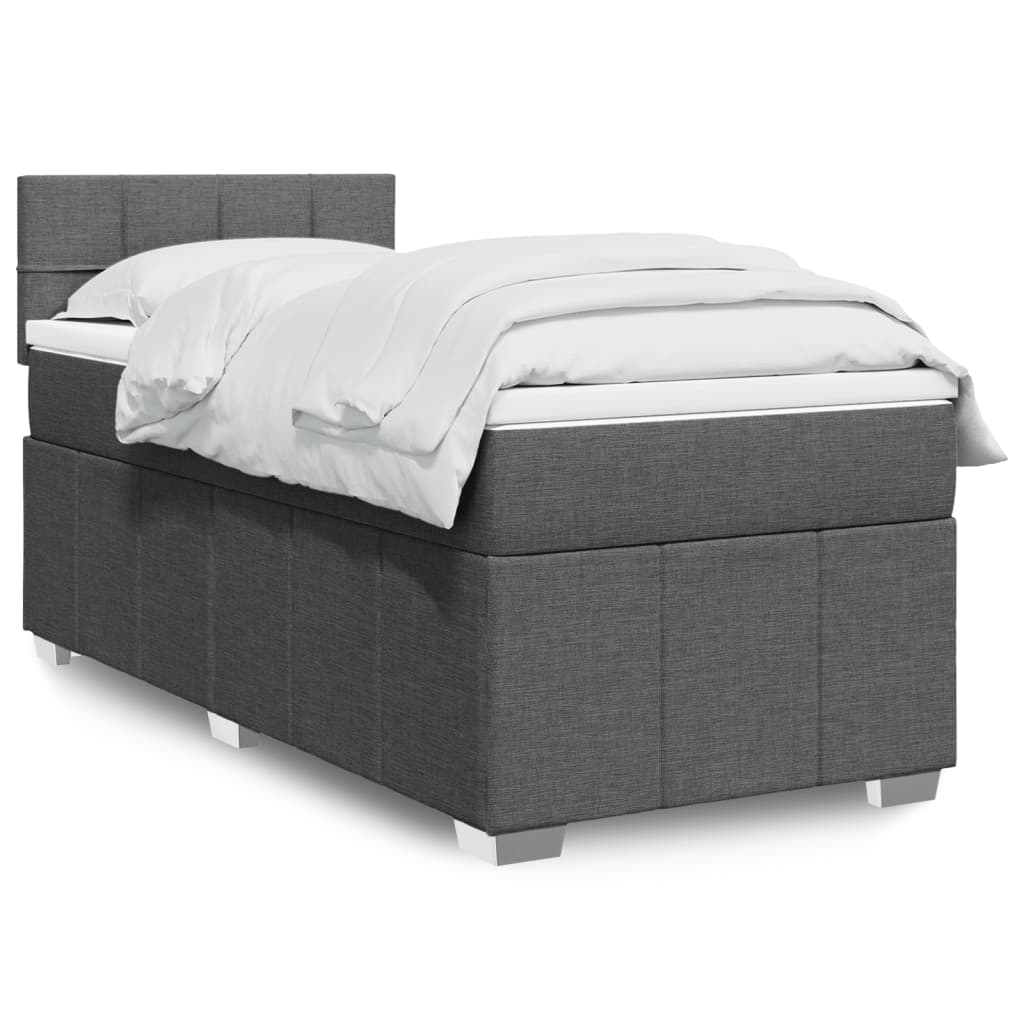 Boxspring met matras stof donkergrijs 100x200 cm is nu te koop bij PeponiXL, paradijselijk wonen!