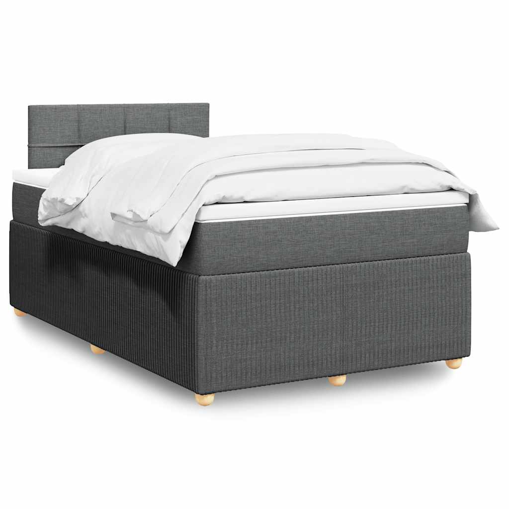 Boxspring met matras stof donkergrijs 120x190 cm is nu te koop bij PeponiXL, paradijselijk wonen!