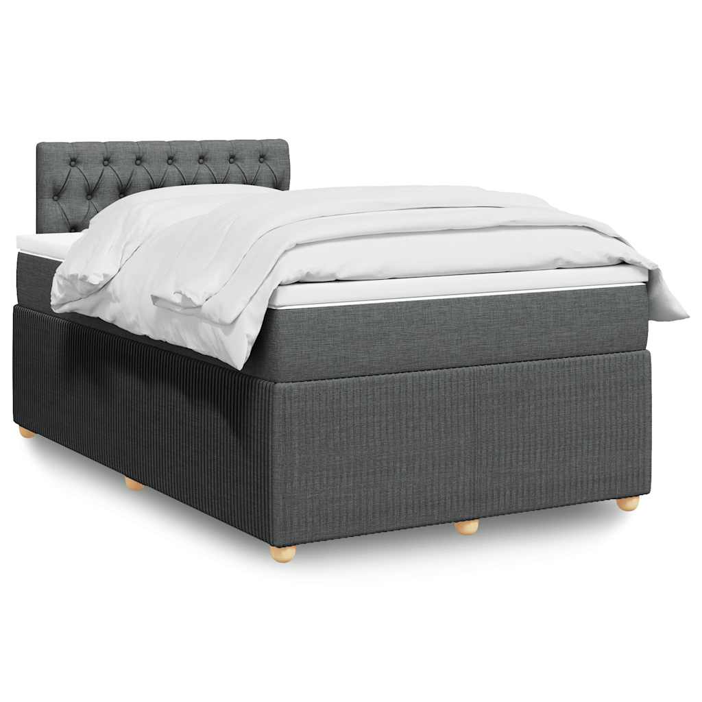 Boxspring met matras stof donkergrijs 120x190 cm is nu te koop bij PeponiXL, paradijselijk wonen!
