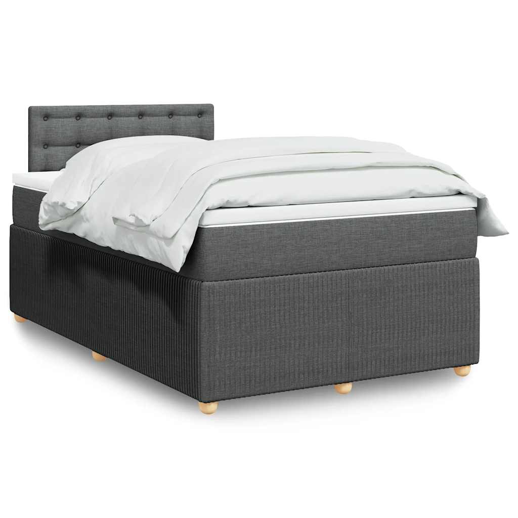 Boxspring met matras stof donkergrijs 120x190 cm is nu te koop bij PeponiXL, paradijselijk wonen!