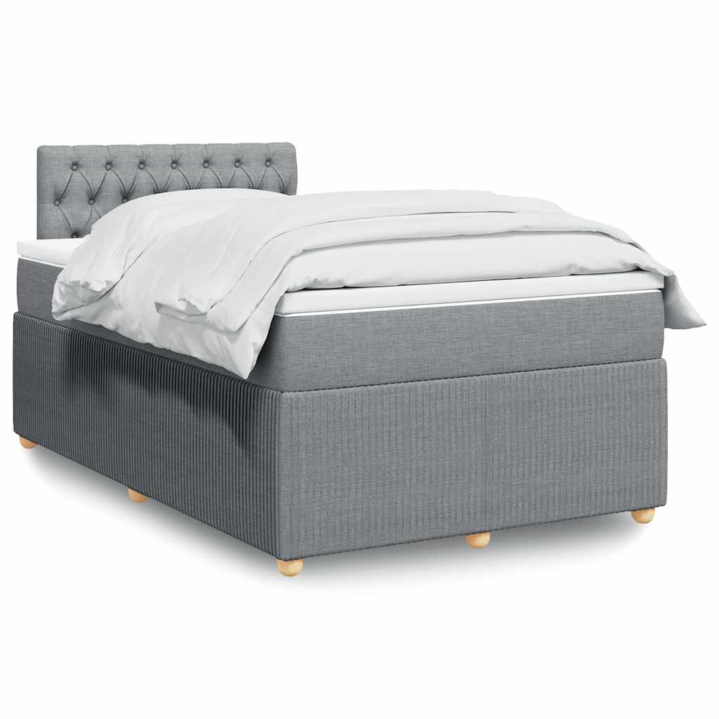 Boxspring met matras stof lichtgrijs 120x200 cm is nu te koop bij PeponiXL, paradijselijk wonen!
