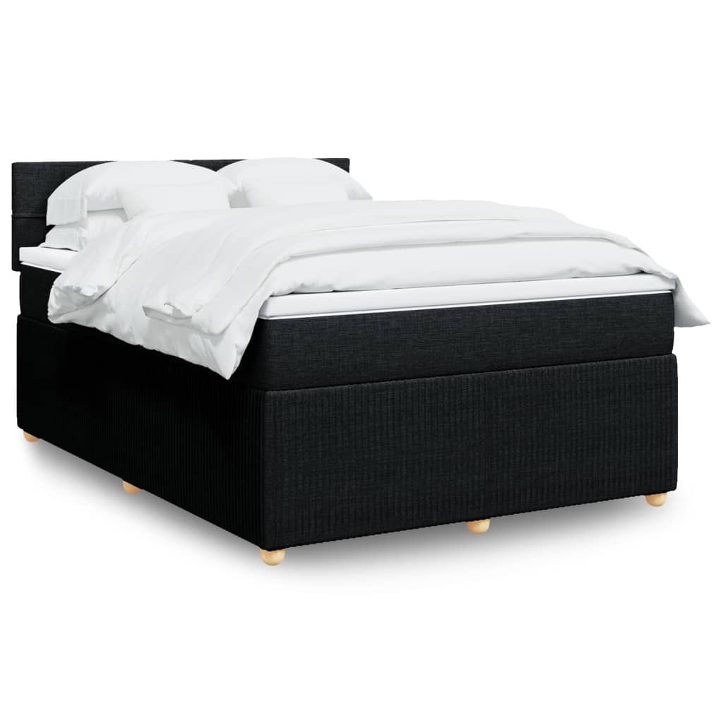 Boxspring met matras stof zwart 140x190 cm is nu te koop bij PeponiXL, paradijselijk wonen!