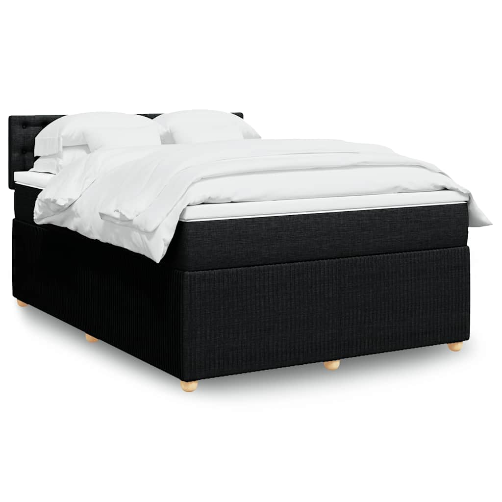 Boxspring met matras stof zwart 140x190 cm is nu te koop bij PeponiXL, paradijselijk wonen!