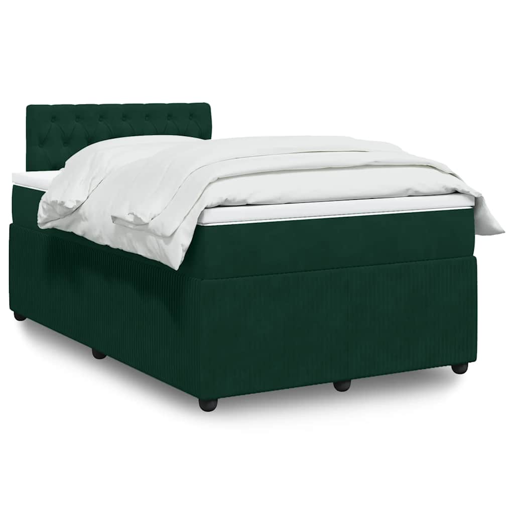 Boxspring met matras fluweel donkergroen 120x190 cm is nu te koop bij PeponiXL, paradijselijk wonen!