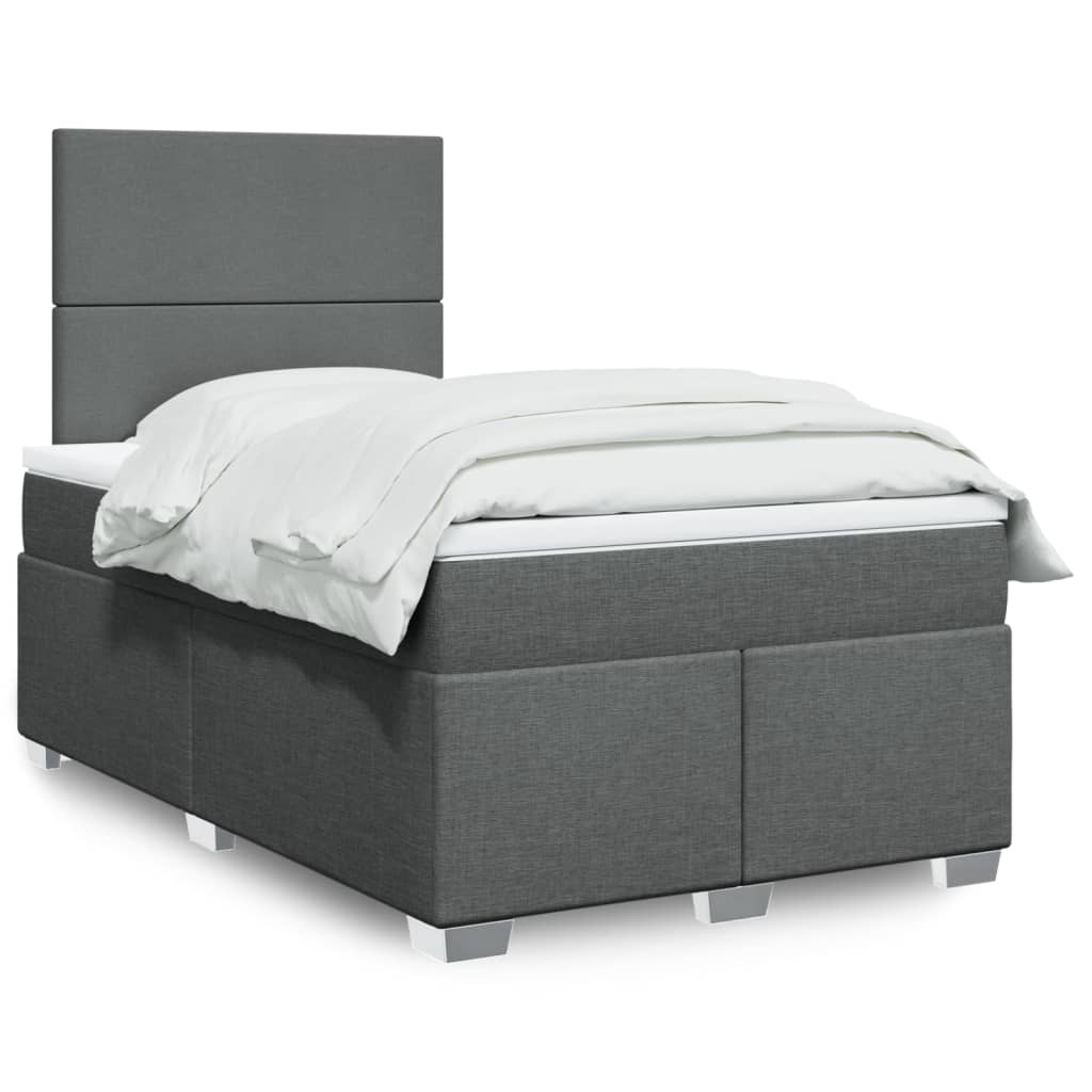 Boxspring met matras stof donkergrijs 120x200 cm is nu te koop bij PeponiXL, paradijselijk wonen!