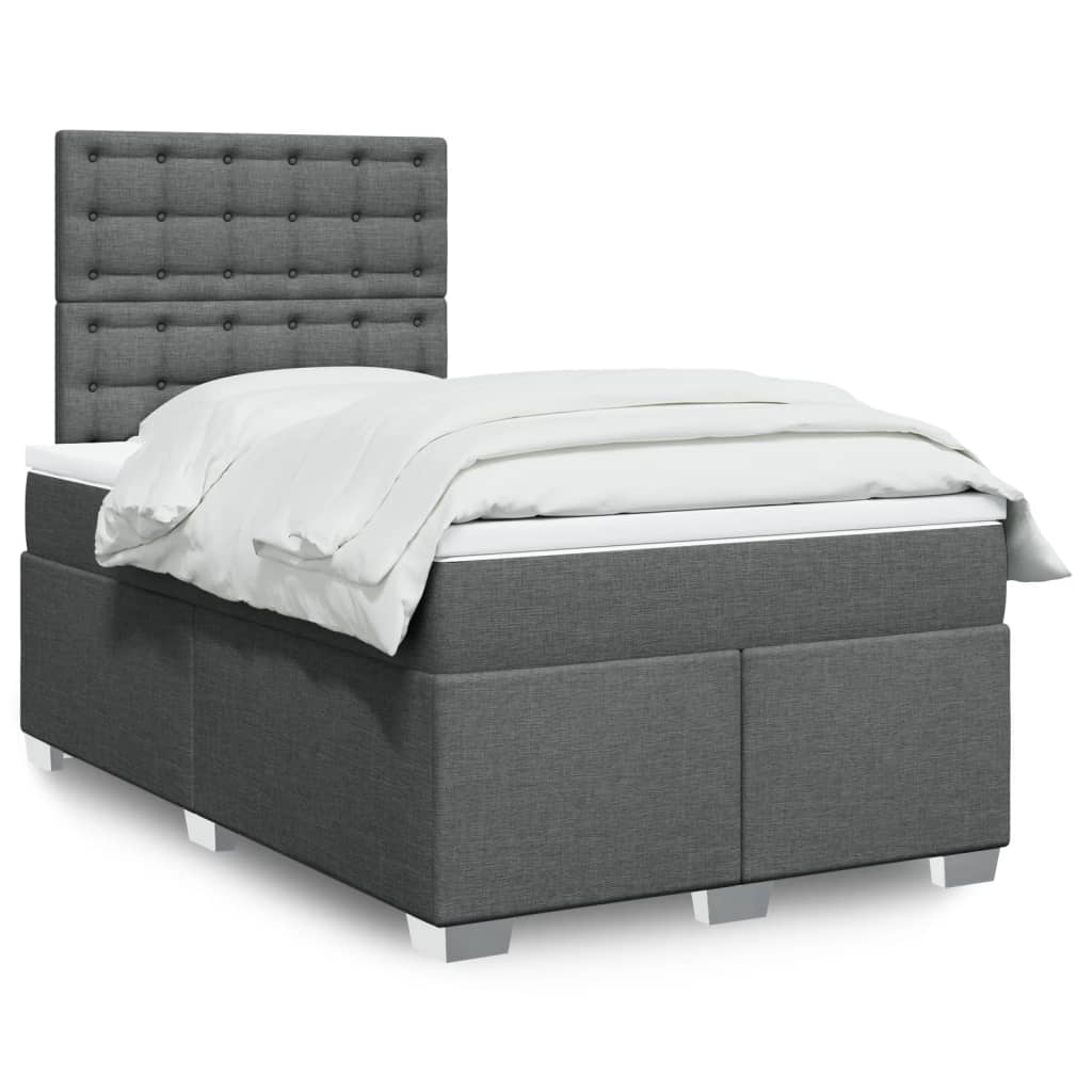 Boxspring met matras stof donkergrijs 120x200 cm is nu te koop bij PeponiXL, paradijselijk wonen!