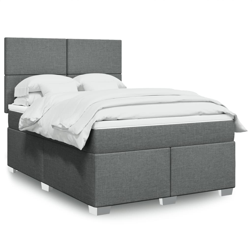 Boxspring met matras stof donkergrijs 140x190 cm is nu te koop bij PeponiXL, paradijselijk wonen!