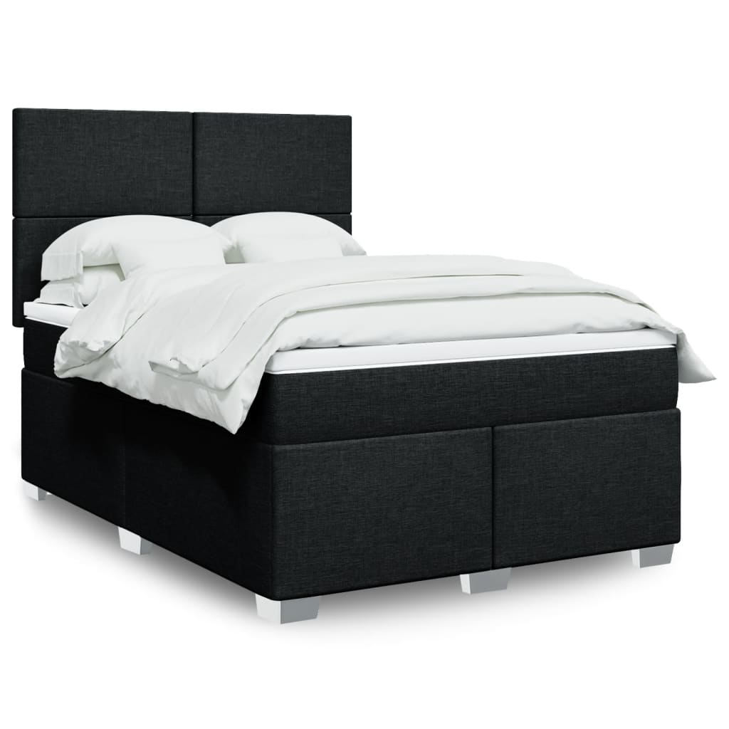 Boxspring met matras stof zwart 140x200 cm is nu te koop bij PeponiXL, paradijselijk wonen!