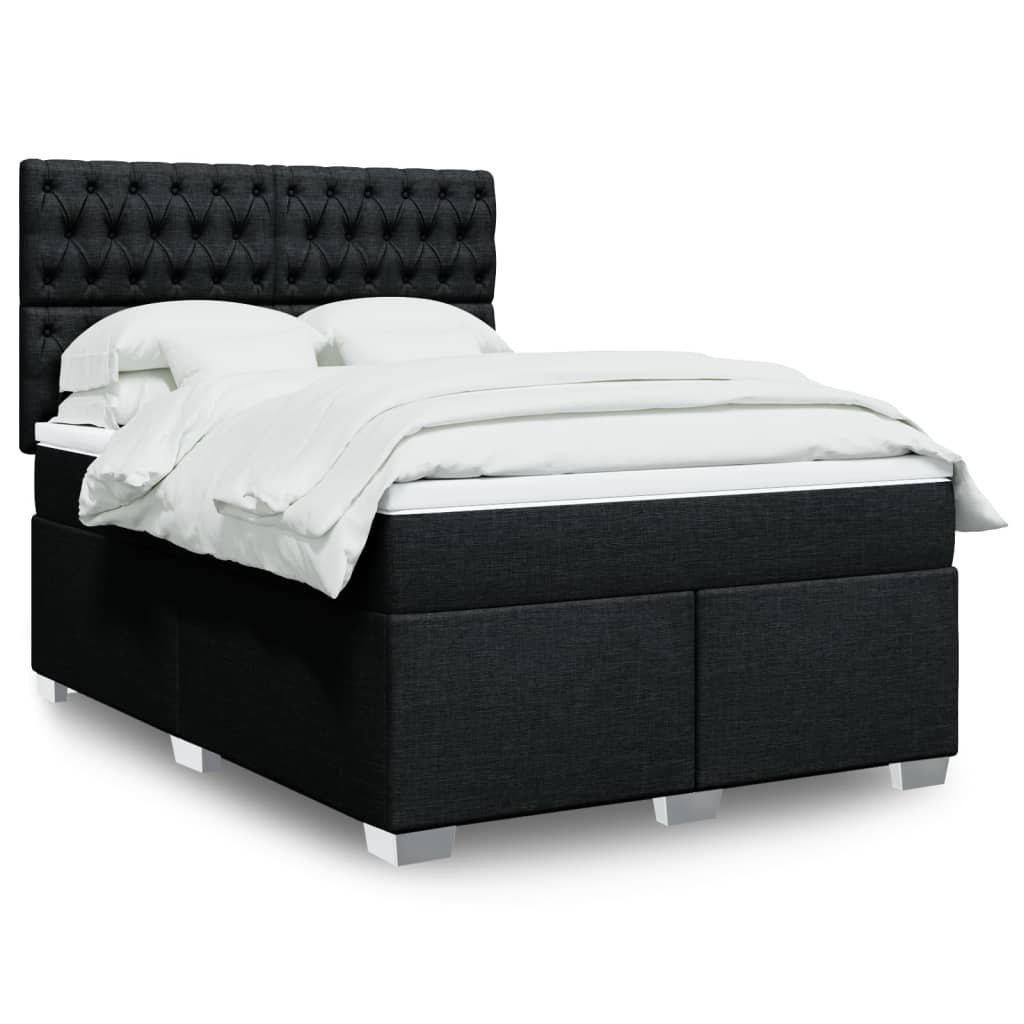 Boxspring met matras stof zwart 160x200 cm is nu te koop bij PeponiXL, paradijselijk wonen!