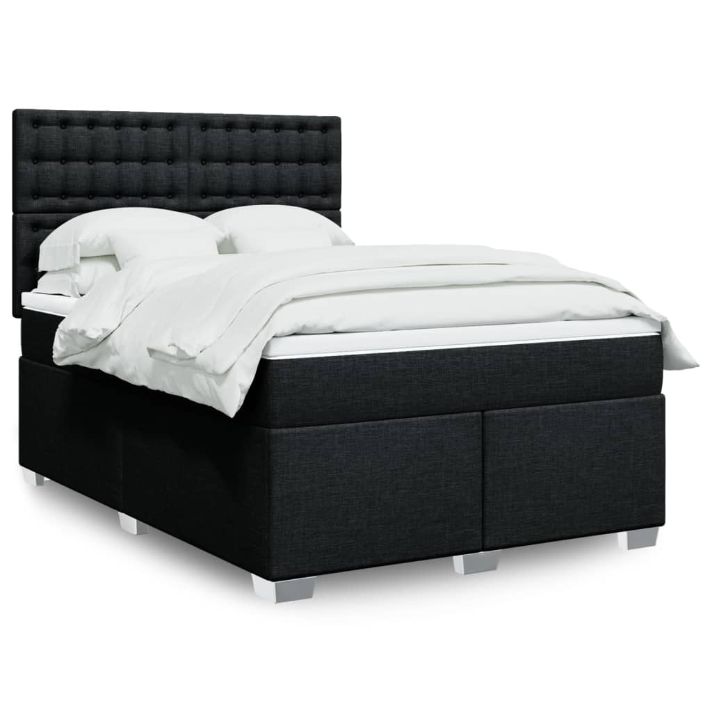 Boxspring met matras stof zwart 160x200 cm is nu te koop bij PeponiXL, paradijselijk wonen!